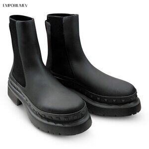 Valentino Garavani M-Way Rockstud Chelsea Black Mens Boots -Size EU 42- (0577)